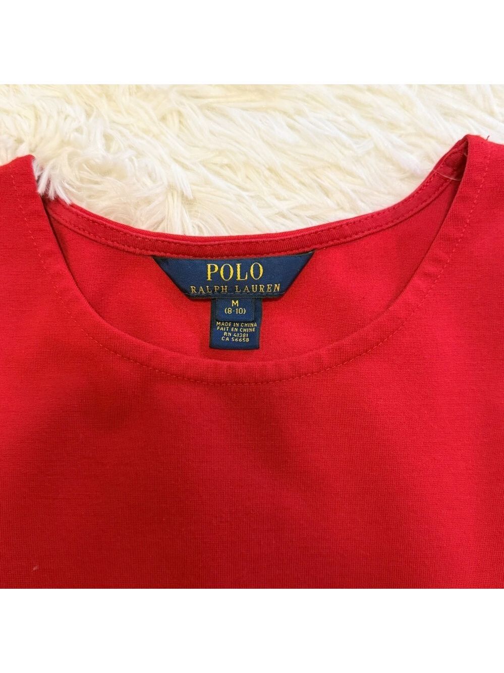 Polo Ralph Lauren Red Pleated Skater Dress Girls Medium 8-10 Preppy Vibe - Picture 2 of 4